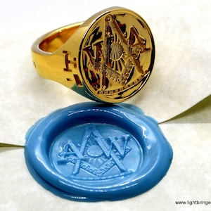 Masonic Signet Ring Square & Compass Freemason image 5