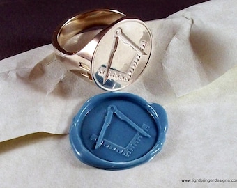 Masonic Signet Ring - Square & Compass (Freemason)