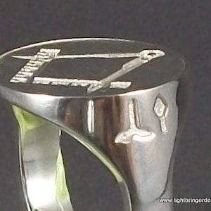 Masonic Signet Ring Square & Compass Freemason image 3