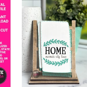 Início | Toalha de chá de madeira decorativa intercambiável personalizada ou arquivo de cobertor | ARQUIVO DE CORTE SVG | Download
