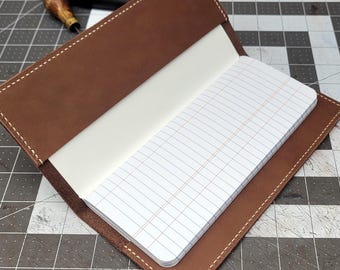 Handmade Leather Tally Book Cover, MADE IN USA