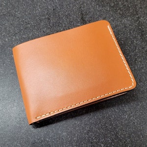 Mens leather wallet, personalized leather wallet, slim leather billfold, monogrammed leather wallet,