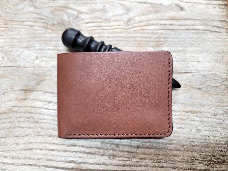 Cartera de cuero para hombre, cartera de cuero personalizada, billetera delgada de cuero, cartera de cuero con monograma, imagen 6