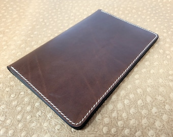 Horween Chromexcel Pitch Black Field notes cover, leather journal cover, Pitch Black 4.75" x 7.5" notebook cover