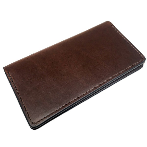 Horween leather checkbook cover, Chromexcel check book cover