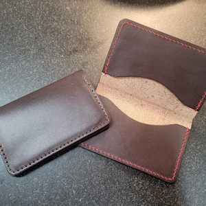 Leather business card wallet,  handmade leather card holder, slim business card holder, personalized for him, minimalist wallet, Made in USA