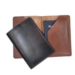 Porta pasaporte doble, funda para pasaporte doble, funda de cuero personalizada para pasaporte, funda para pasaporte hecha a mano