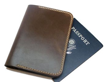 Funda para pasaporte Horween Chromexcel - Cartera de cuero para pasaporte - Porta pasaporte personalizado