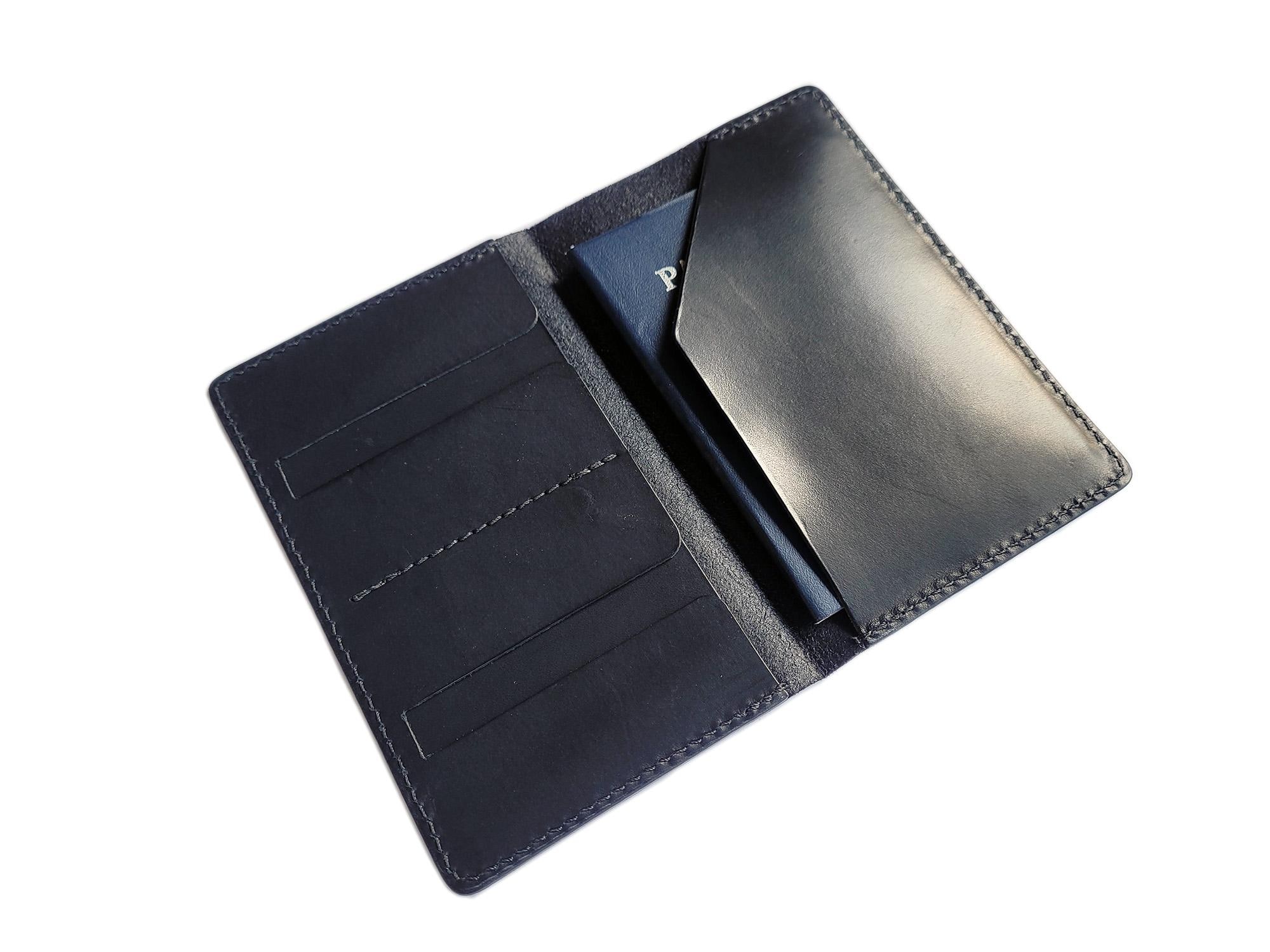 Personalized Full Grain Leather Passport Holder - Handmade Travel Wallet