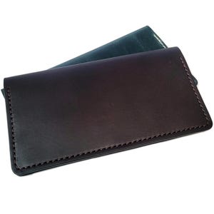 Couverture de chéquier en cuir personnalisée, couverture de chéquier, cuir havane végétal marron clair ou marron