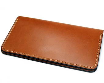 Personalized leather checkbook cover, check book cover, tan or brown bridle leather