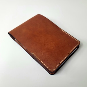 Leather Memo Book Cover, 3 x5 Notebook Journal, full grain veg tan, handmade in USA