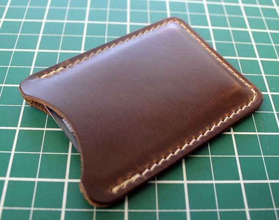 Slim leather credit card holder sale