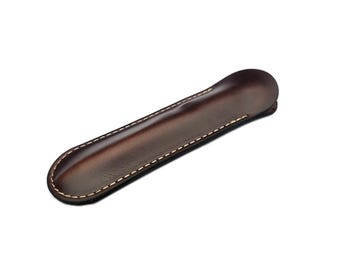 Handmade Leather Pen Sleeve – Brown Horween Chromexcel, Fits Fountain & Tactical Pens, Handmade in Texas
