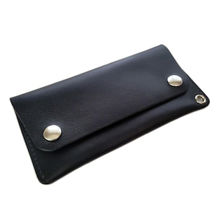 Cartera de motociclista de cuero / Cartera con cadena de cuero / Cartera de camionero de cuero / Sobre para dinero / Hecho en EE. UU.