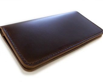 Horween leather checkbook cover, Chromexcel check book cover