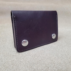Handmade Leather Small Biker Chain Wallet, Dark Brown Veg Tan Wickett and Craig
