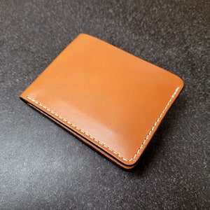 Handmade tan leather wallet, personalized leather wallet, leather billfold, mens leather wallet, image 3