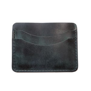 Portefeuille porte-cartes en cuir vert, porte-cartes minimaliste personnalisé, cadeau de garçons d'honneur, portefeuille de poche avant, porte-cartes en cuir fabriqué aux États-Unis