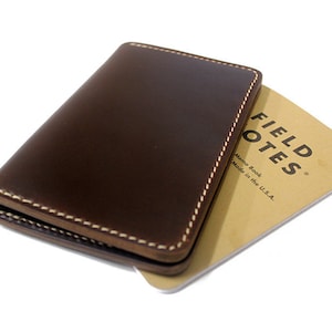 Horween Chromexcel Field notes cover, leather journal cover, Moleskine notebook cover, Pitch Black notebook cover