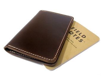 Horween Chromexcel Leder Field Notes Hülle: Handgefertigtes Notizbuch