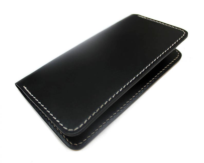 Black Leather Checkbook Cover Free Initial Monogram - Etsy
