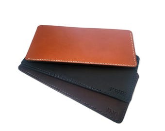 Funda de cuero para efectivo hecha a mano, sobre para efectivo, bolsa de cuero personalizada para dinero, billetera para guardar efectivo