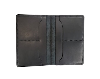 Handmade Black Leather Field Notes Wallet: USA Passport Cover