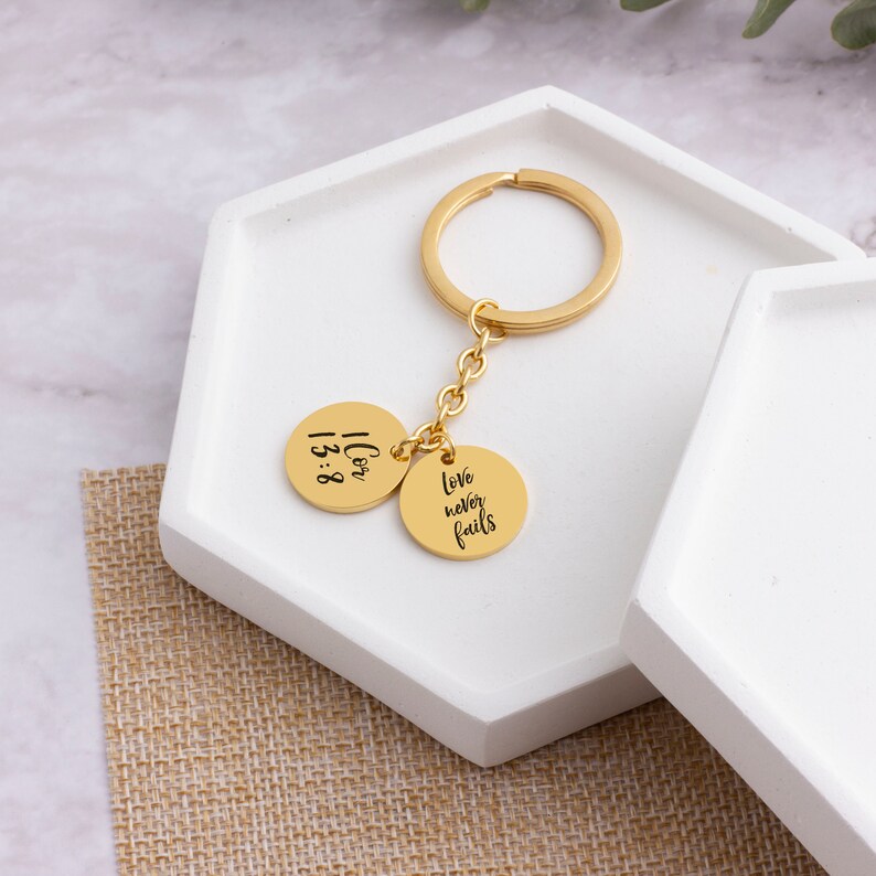 18mm Custom Verse Bible Keychain Engrave Biblical Word Key Etsy