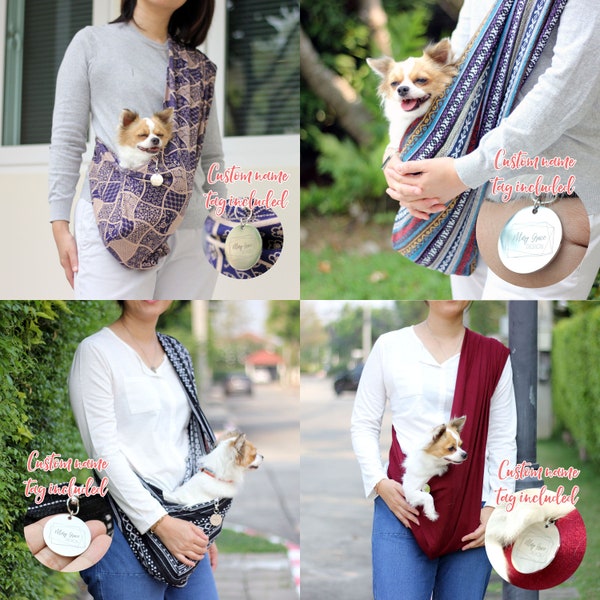 Small Dog Travel Bag Dog Sling Carrier Dog Sling Bag Puppy Carrier Bag Puppy Gift Pet Travel Bag Pet Sling Bag New Year Gift Free Tag