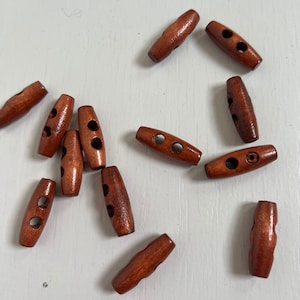 Wood Toggle Button brown button for sewing, knitting, crocheting, scrapbooking, Eco natural buttons, wooden toggle button