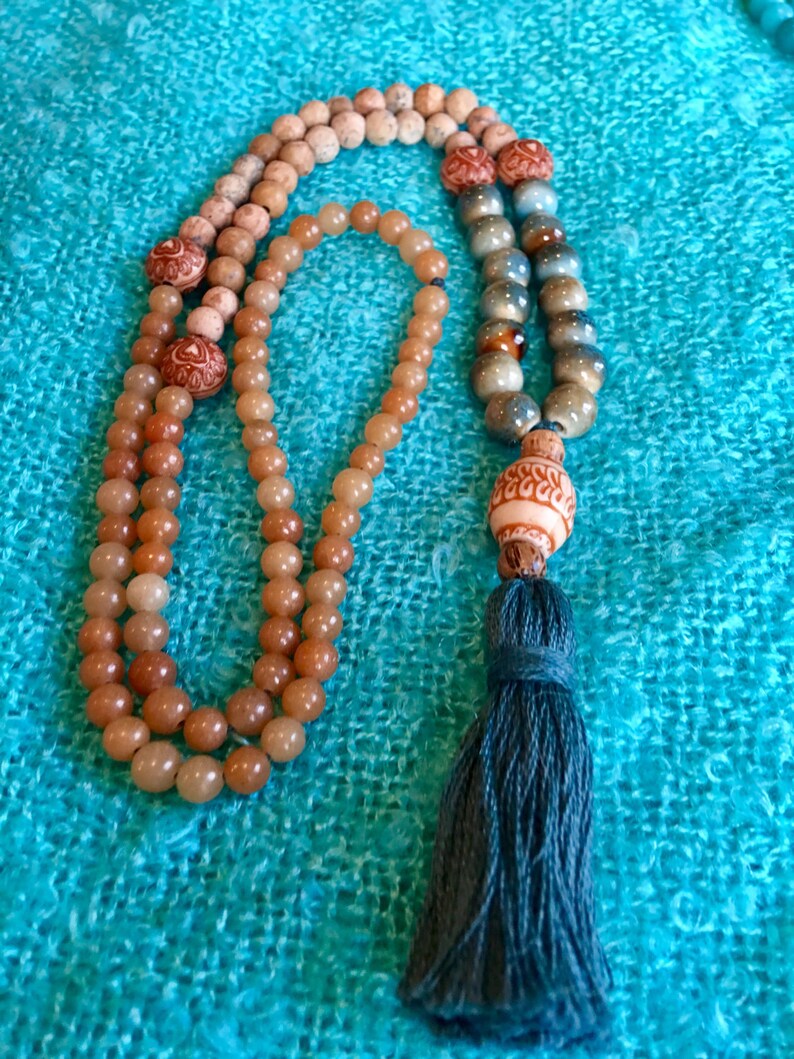 Earth Mother Zen Mala Necklace Etsy