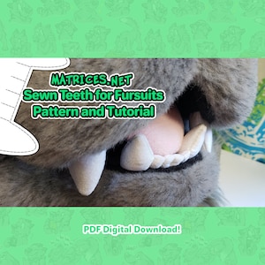 Pattern and Tutorial: Sewn Teeth for Fursuits image 1
