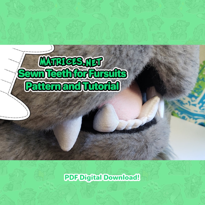 Pattern and Tutorial: Sewn Teeth for Fursuits image 1
