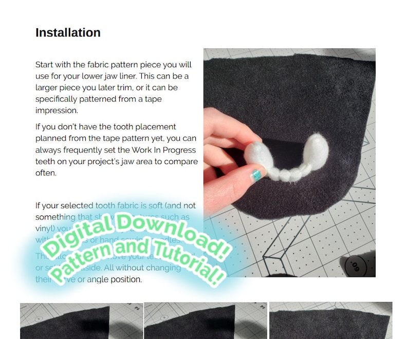 Pattern and Tutorial: Sewn Teeth for Fursuits image 4