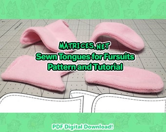 Pattern and Tutorial: Sewn Tongues for Fursuits