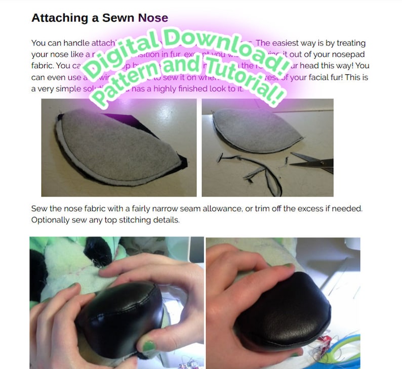 Pattern and Tutorial: All About Fursuit Noses image 5