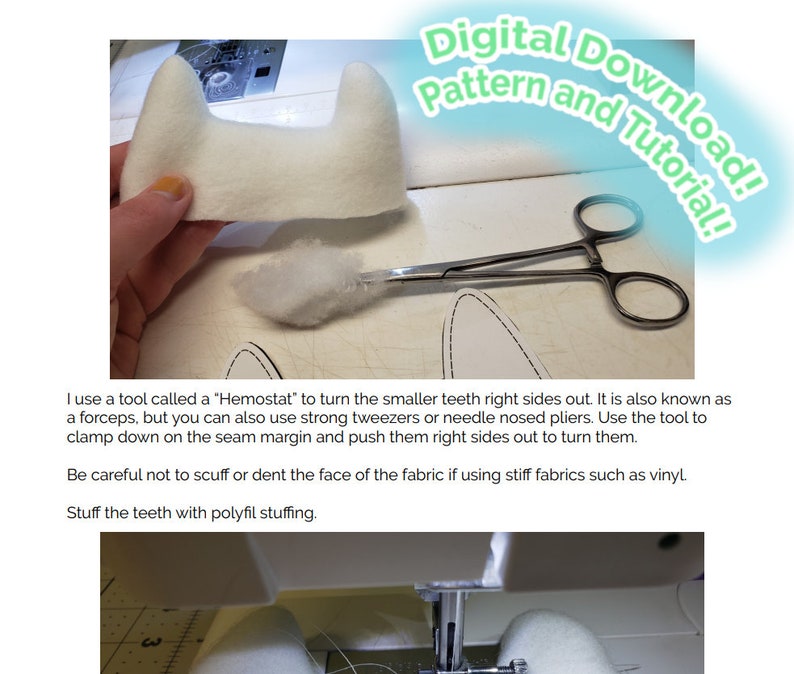 Pattern and Tutorial: Sewn Teeth for Fursuits image 3