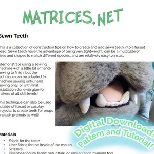 Pattern and Tutorial: Sewn Teeth for Fursuits image 2