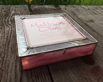 Keepsake Invitation Box, Stained Glass one color on sides.