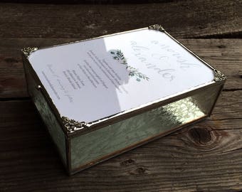 Stained Glass Invitation Keepsake Box for Wedding, Bride To Be, Bat Mitzvah or Quinceañera