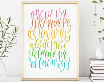 Cursive Alphabet Poster | Downloadable Art Print