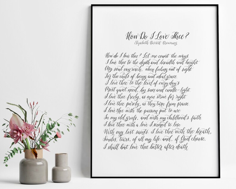 How Do I Love Thee Downloadable Art Print Etsy