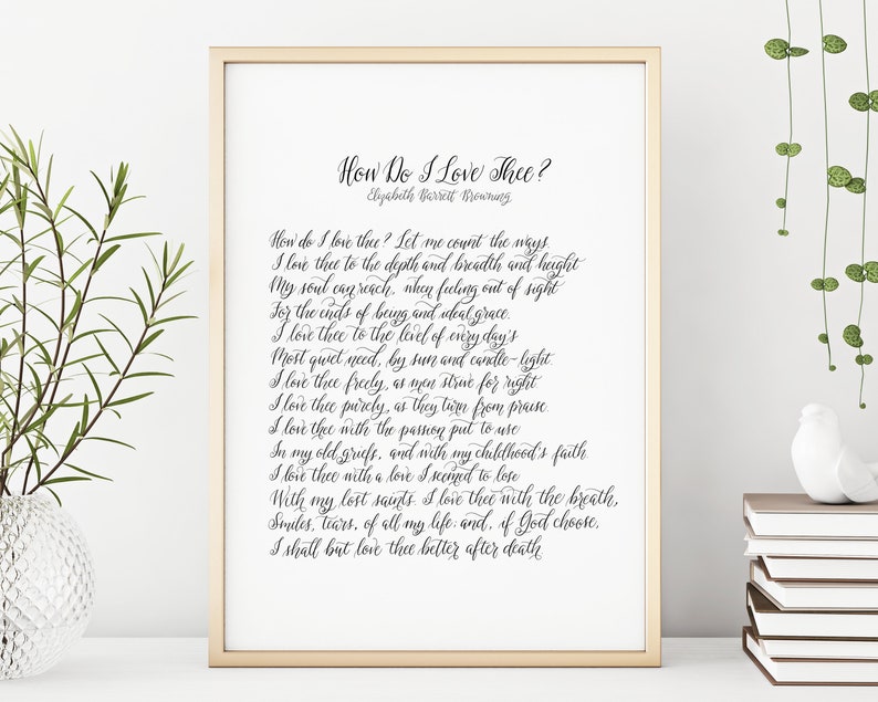 How Do I Love Thee Downloadable Art Print Etsy