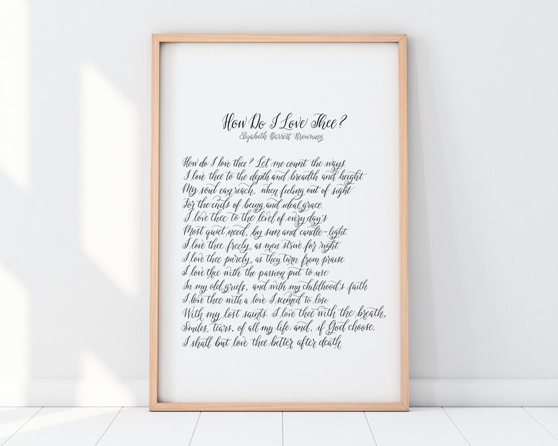 How Do I Love Thee Downloadable Art Print Etsy