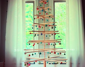 3FT-8FT Beaded Heirloom™ Wood Christmas Tree (Wood Star, Wood Storage Tube available in our Etsy shop)
