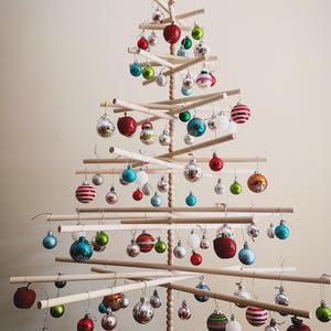 3FT-8FT Beaded Heirloom™ Wood Christmas Tree (Wood Star, Wood Storage Tube available in our Etsy shop) Customizable Set