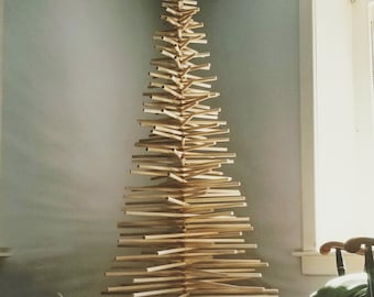 5FT-8FT Full Branch (more sizes available) Wood Christmas Tree with x-shaped base (circular base available in our store)