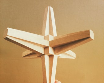 Handcrafted Wood Christmas Tree Star: Holiday Home Decor