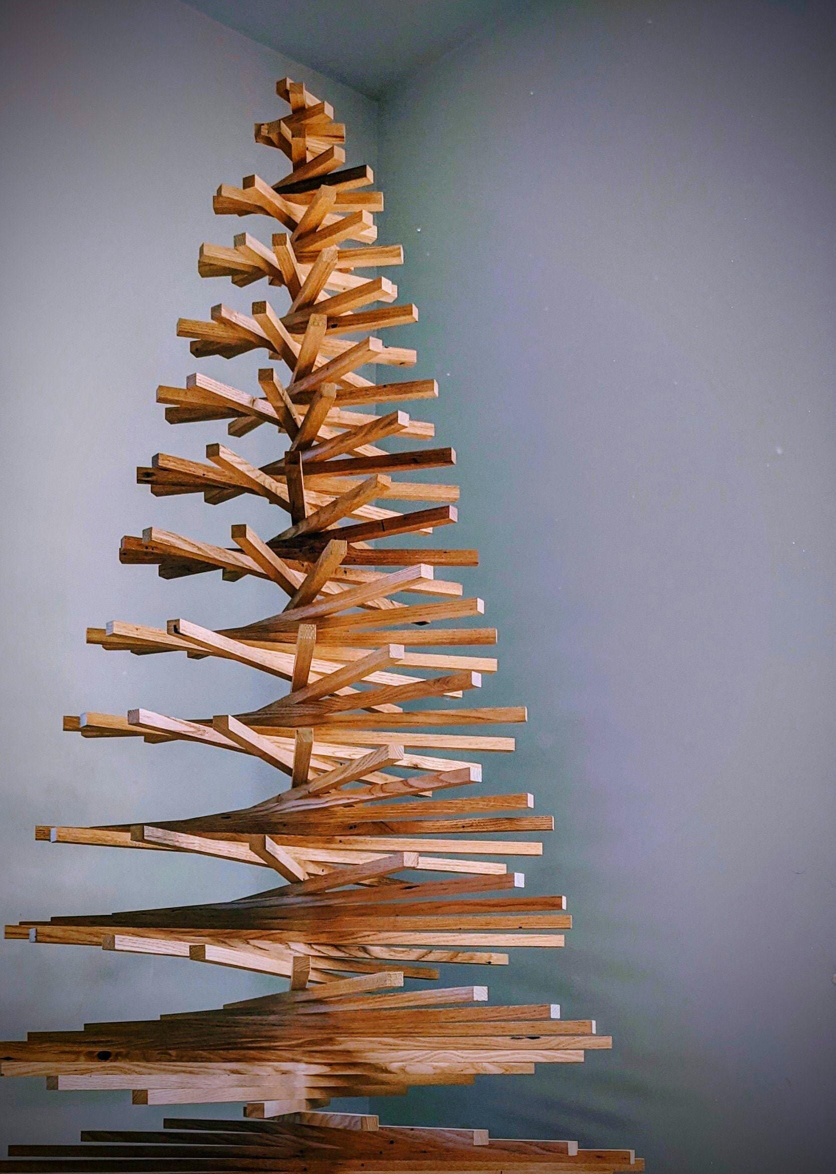 2FT-8FT Reclaimed Square Branch Wood Christmas Tree with X-BASE (CircularBaseUpgrade,Star,Wood Storage avail in our Etsy shop)